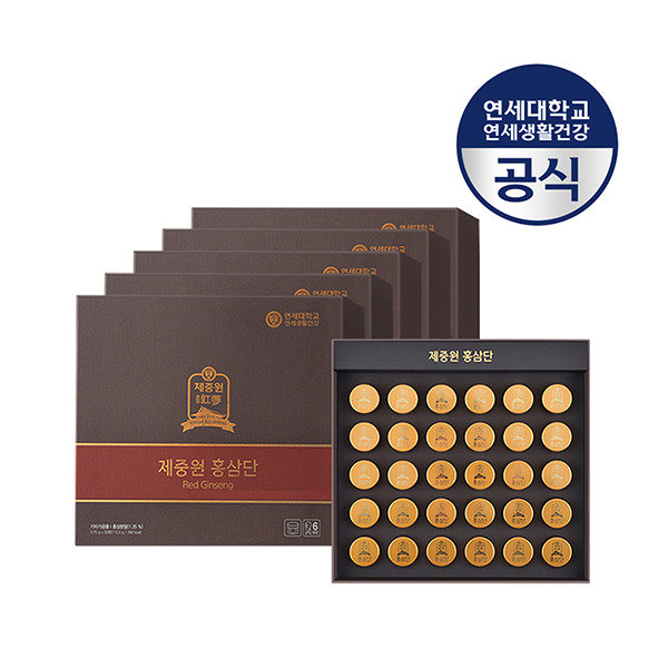 [연세생활건강] 제중원 침향 담은 홍삼단(3.75g X 30환) X 5박스  6년근 홍삼 녹