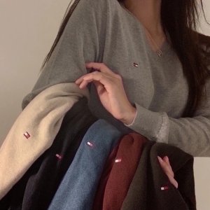 타미힐피거 브이넥 니트 남녀공용 7컬러