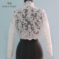 웨딩 드레스 레이어드 케이프 긴 소매 bolero appliques bridal