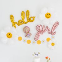 베이비샤워 데이지 hello baby 풍선 펠트가랜드 세트