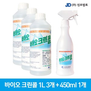 진로발효 살균소독 75% 바이오크린콜1L 3개+450ml 1개