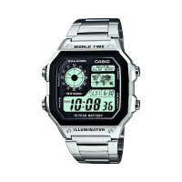 Casio 카시오 남성 쿼츠 다기능 실버톤 팔찌 시계 AE1200WHD-1A 227069