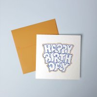 [스티치치] 종이자수카드_크림파티 (HAPPY BIRTHDAY)/블루