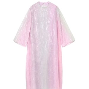 마메 쿠로구치 퍼플 옴브레 프린트 실크 드레스 MM22SS-DR008