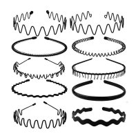 웨이브 철사 헤어밴드 남녀 스프링 와이어 머리띠세트