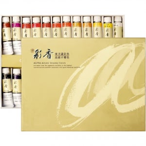 알파 채향 동양화물감 한국화물감 24색 세트 (15ml)