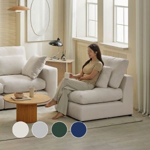 (한샘몰pick) 데일리 구스 모듈 아쿠아텍스 패브릭소파 1인 암리스 (4colors)