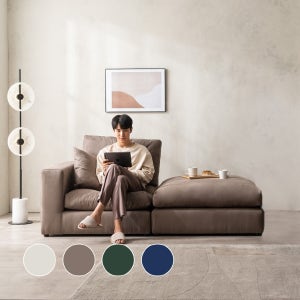 (한샘몰pick) 데일리 구스 모듈 아쿠아텍스 패브릭소파 1인 코너형 (4colors)