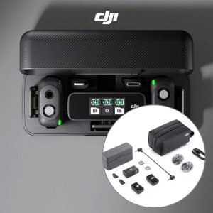 DJI 마이크 MIC (2 TX + 1 RX + 충전 케이스) 휴대용 무선마이크 송수신기 듀얼채널 세트