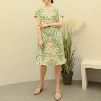 Print Linen 가든 리투아니아린넨 원피스