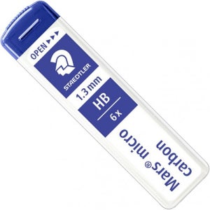 1500 스테들러 마스 마이크로 카본 샤프심 250 HB 1.3mm 1통 (6본)