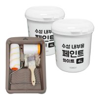 노루페인트 노루 수성 실내페인트 4L 페인트 붓 롤러 트레이 세트