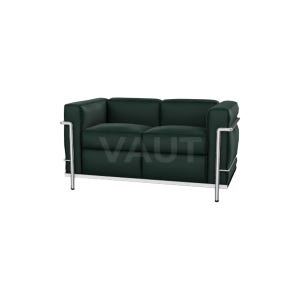 (정품) CASSINA 카시나 LC2 / 2시트 / 크롬 프레임 / X등급 (Verde Bosco, 13X337) / 구스폼