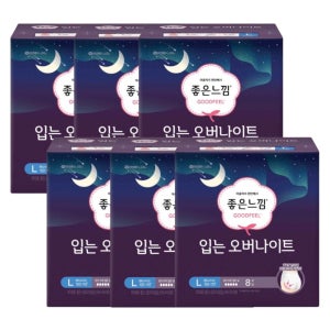 좋은느낌 좋은느낌 입는 오버나이트 L 대형 8매입 x 6팩