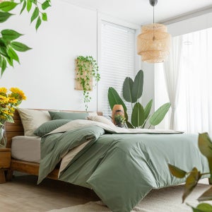 tvN[비밀의 숲]80수 고밀도 바이오워싱 양면침구 [카키&베이지]