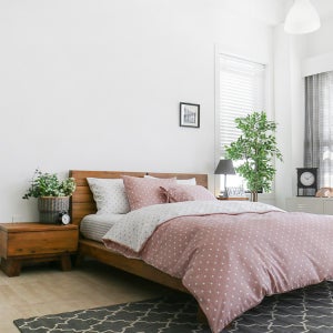 tvN[알함브라 궁전의 추억]프리미엄 울트라 모달침구세트 [파스텔도트] 핑크&화이트[먼지없는 알러지케어 호텔 신혼 이불세트]