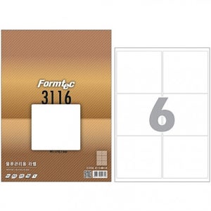 7700 폼텍 LQ-3116 물류관리용 라벨지 A4 (6칸) 1팩 (20매입)