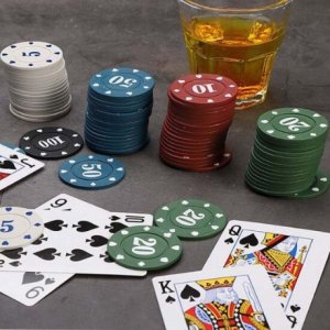 카지노 포커 카드 게임 겜블칩 100P 세트