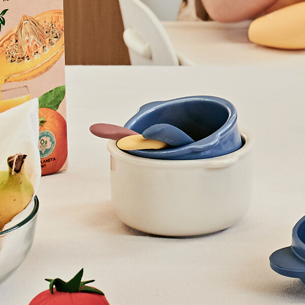 폴레드 키드키친 도자기 이유식용기 밀폐 찜기