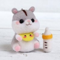 아트조이 DIY 양모펠트 키링 키트 우유병 햄스터