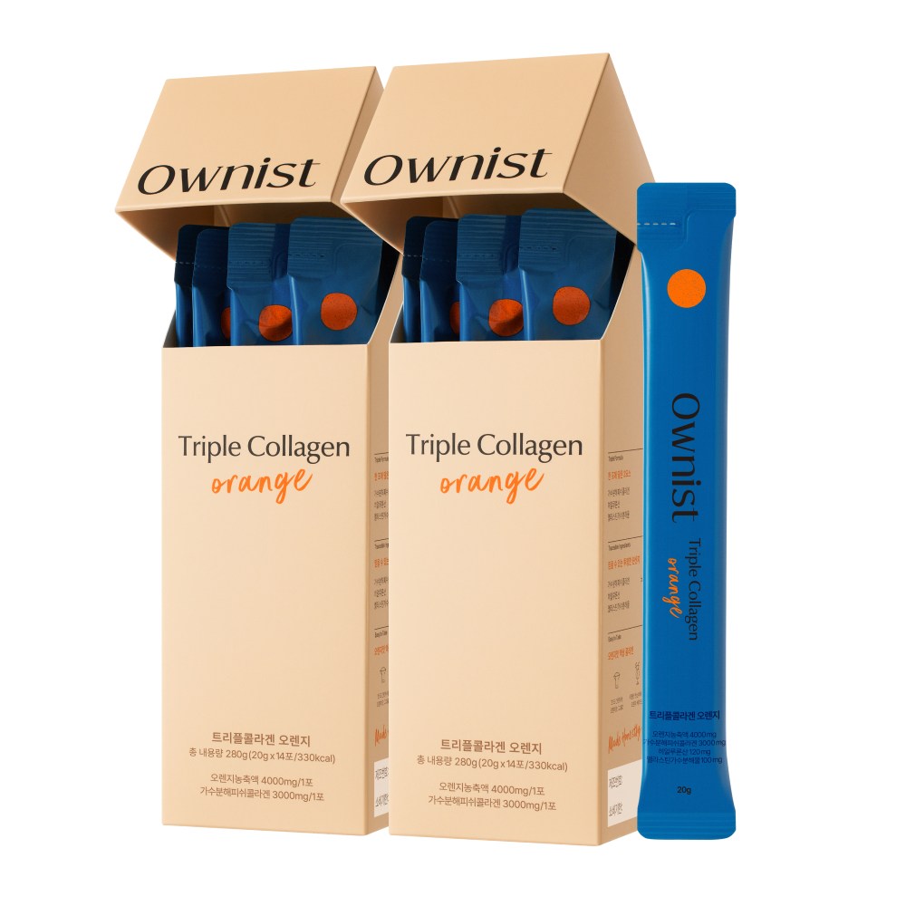 <b>오니스트</b> 트리플콜라겐 오렌지 저분자피쉬콜라겐 3000mg  280g  2개