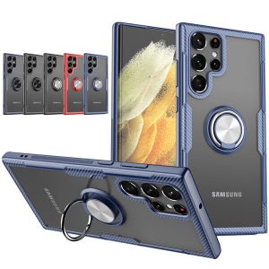 마그네틱 갤럭시S23 S20 S10 A50 A40 s M20 플러스 울트라 카본패턴 링 투명 하드 핸드폰케이스