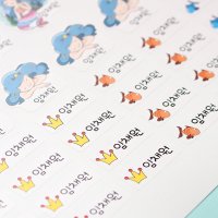 인어공주 캐릭터 어린이집 이름표 방수 네임 스티커