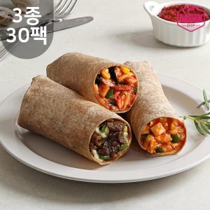 다신샵 통밀당 저당 브리또 3종 30팩 / 불고기, 콤비네이션, 치킨