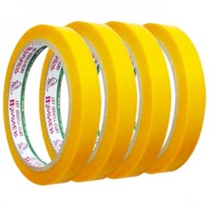 금성 초강력 러버타입 OPP 칼라 박스테이프 12mmx40M 1봉 (4pcs) - 노랑색