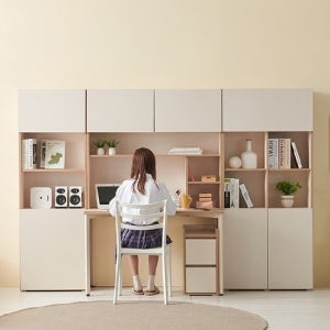 지베스 그로우 5단 전면 책상 서랍 책장세트E+(600+800)책장