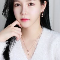 샤밍주얼리 행운의 자물쇠 귀걸이 목걸이 세트 여자 친구 생일 금 선물 30대