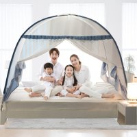 바닥있는 양문 원터치 모기장 침대 텐트형 대형 휴대용