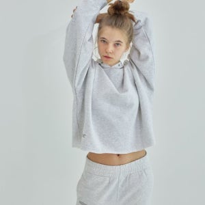 [러브유어바디] 크롭 후드(라이트 헤더 그레이) 051F04