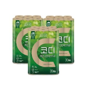 [코디] 코디 에코그린 화장지 30m*30롤 3팩