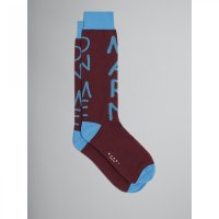 56375539 마르니 양말 Burgundy MARNI ON ME cotton and nylon socks 8051169915058