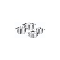 휘슬러 Berlin / Stainless Steel 4-Piece Cooking Pot Set Pots with Lids Stackable Pouring Aid Set Induct