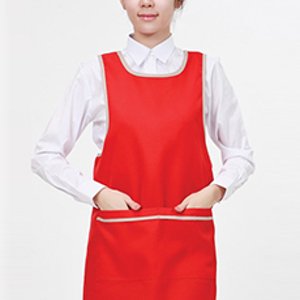 [까운나라] 빨강 베이지띠 원피스 앞치마