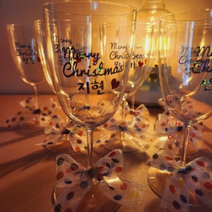 파티 레터링와인잔 브라이덜샤워, 핑크라벨 케이크&파티