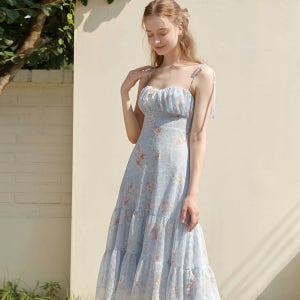 [벨로디네라] Daphne flower dress Sky Blue DNXQXX00077