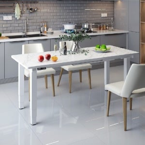 플랜티엠 플렉시스팟 칸스톤 4모터 멀티 테이블 식탁 모션데스크 다이닝룸 사무실 회의용 대리석 테이블