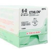 에치콘 봉합사 나일론 에치론 ETHILON 697G (6/0 11mm 3/8c cut 45cm 12p 블랙)