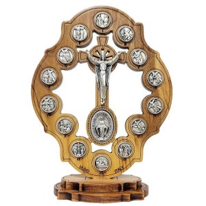 가톨릭천주교성물 이태리 올리브 기적의패 14처 탁상용십자가