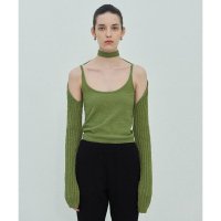 다이애그널 CHOKER KNIT BOLERO green