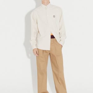 [노앙] LOGO OXFORD SHIRT BEIGE 0NHN3SH00108
