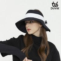 듀빅 여성 배색 포인트 와이드 챙 모자 DC3WAP001BK