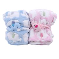 Cute Elephant Cartoon Baby Blanket Newborn Elephant Air Conditioning Quilt Coral Velvet Pillow Quilt