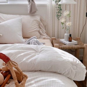 프리미엄 앤시 스트라이프 모달 차렵이불,[키즈 유아 어린이 슈퍼싱글 침구세트]