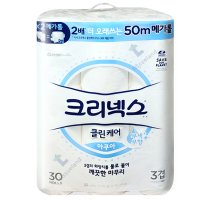 크리넥스 클린케어 아쿠아 메가롤 3겹 50m 30롤