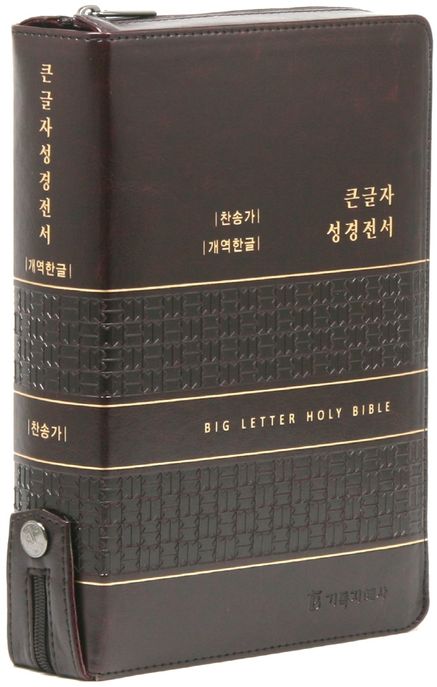 개역한글판 큰글자 성경전서 통일찬송가(대/합본/색인/지퍼/PU/다크브라운) (지퍼.PU)