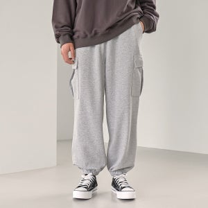 [플레이즈] 남성용 밴딩 카고포켓 조거 트레이닝 팬츠, 빼빼&플레이즈